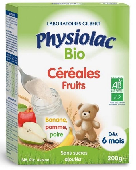 Physiolac Bio Céréales Fruits 200g